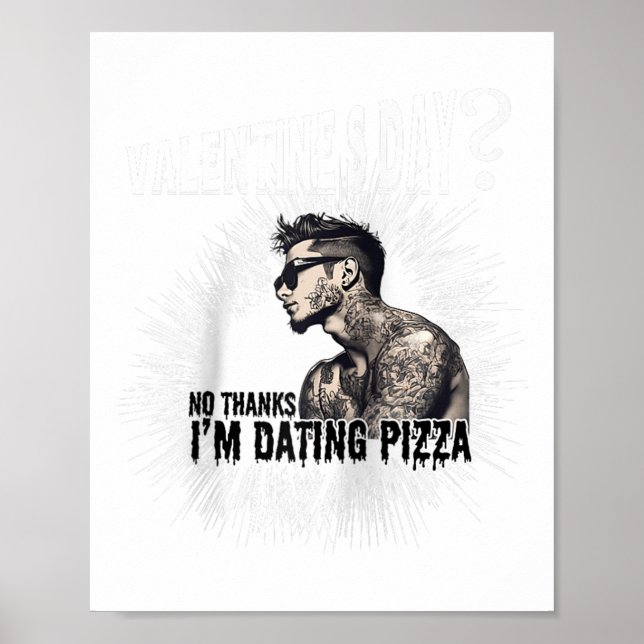 Affiche Homme célibataire tatoué pour la Saint Valentin (Devant)