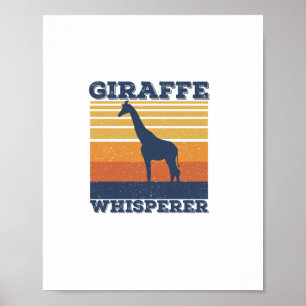 Affiche Homme Chuchoteur de girafe Rétro Animal africain V