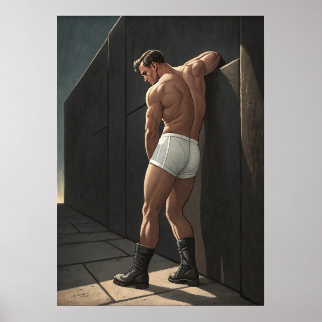 Affiche Homme cinématographique au mur (Devant)
