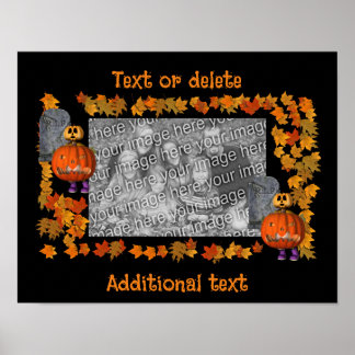Affiche Homme Citrouille Cadre Halloween Ajoutez Votre Pho