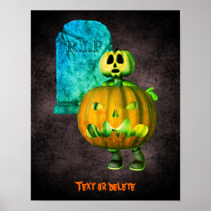 Affiche Homme Citrouille d'Halloween personnalisé