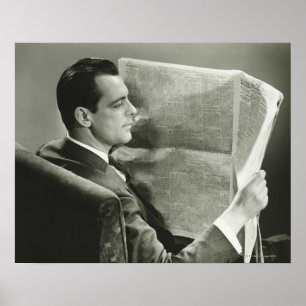 Affiche Homme d'affaires lisant le journal