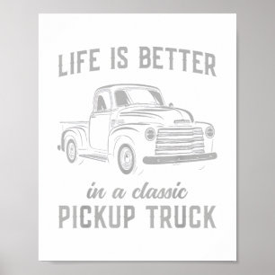Affiche Homme de camionnette classique vintage
