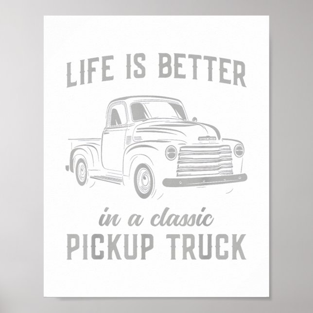Affiche Homme de camionnette classique vintage (Devant)