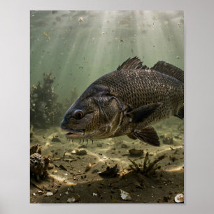 Affiche Homme de Floride Bar de la baie d'huîtres tambour
