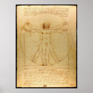Affiche Homme de Vitruvian par Leonardo da Vinci