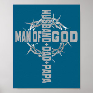 Affiche Homme Dieu Religieux Chrétien Croix Conception de