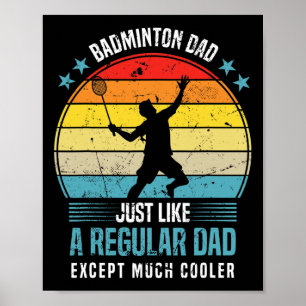 Affiche Homme Dminton Papa Drôle Dminton Lover Dit
