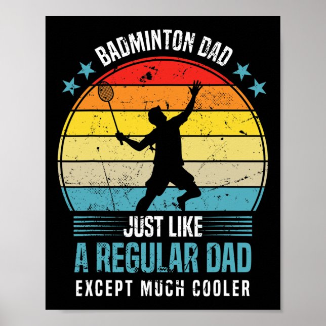 Affiche Homme Dminton Papa Drôle Dminton Lover Dit (Devant)
