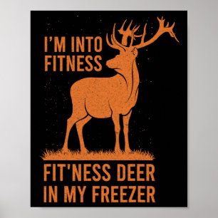 Affiche Homme drôle Chasseur Vintage Je suis dans la forme