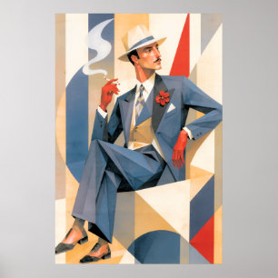Affiche Homme élégant 1925
