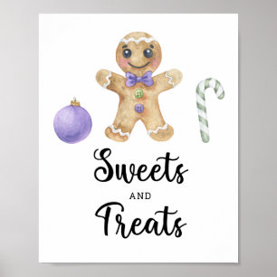 Affiche Homme en pain d'épices - baby shower friandises et