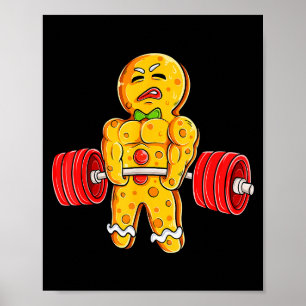 Affiche Homme en pain d'épices Gymnastique musculation Hal