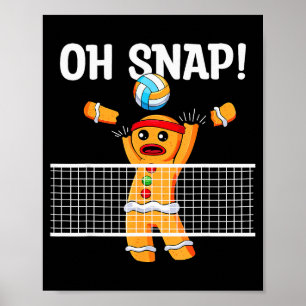 Affiche Homme en pain d'épices Oh Snap Joueur de volley-ba