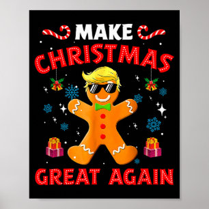 Affiche Homme en pain d'épices Trump drôle rend Noël génia