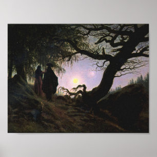 Affiche Homme et femme sur la lune (Friedrich)