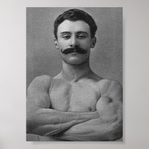 Affiche Homme fort vintage de culturiste de muscle