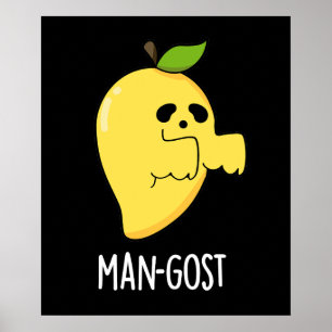Affiche Homme-gost Drôle Halloween Mango Ghost Pun Dark BG