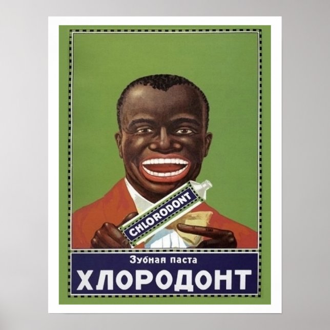 Affiche Homme heureux avec du dentifrice, propagande sovié (Devant)
