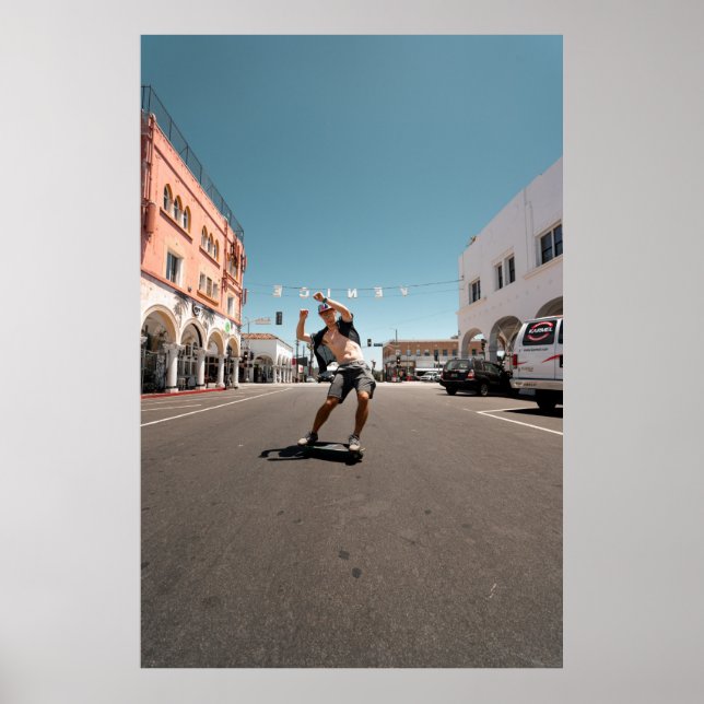 Affiche Homme jouant au skateboard (Devant)