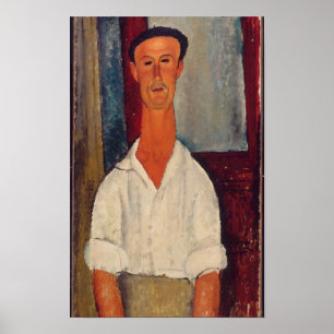 Affiche Homme Modigliani en Chemise blanche Art moderne Im