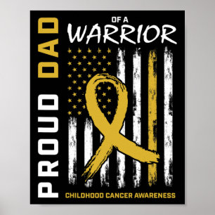 Affiche Homme Or Fier Papa Sensibilisation au Cancer Infan