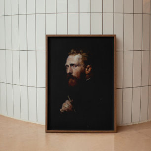 Affiche Homme Portrait Peinture Vintage Huile sombre Moody