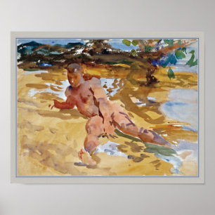 Affiche Homme sur la plage la Floride par Sargent