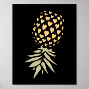 Affiche Homme tête en bas ananas subtil vacances drôle