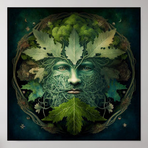 Affiche Homme vert Mandala Imaginaire Art