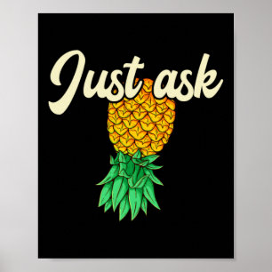 Affiche Homme vintage tête en bas pineapple discrète deman
