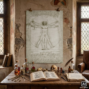 Affiche Homme vitruvien par Leonardo da Vinci