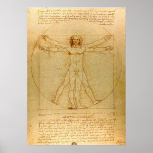 Affiche Homme vitruvien par Leonardo da Vinci
