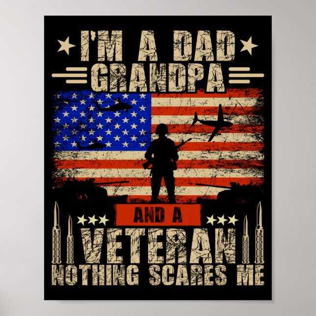 Affiche Hommes 4 juillet _ Drapeau des États-Unis _ Un pap (Devant)