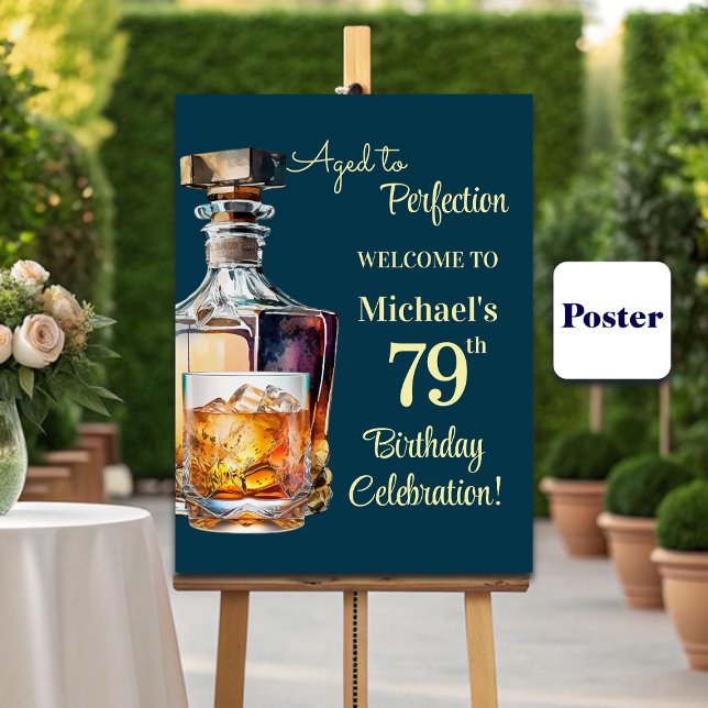 Affiche Hommes âgés à la perfection 79e anniversaire Whisk (Créateur téléchargé)