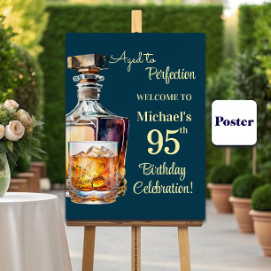 Affiche Hommes âgés à la perfection 95 ans Whiskey Anniver