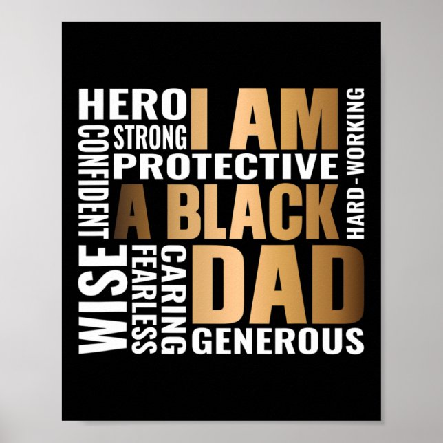 Affiche Hommes Black Père King Fête des pères Papa Problèm (Devant)