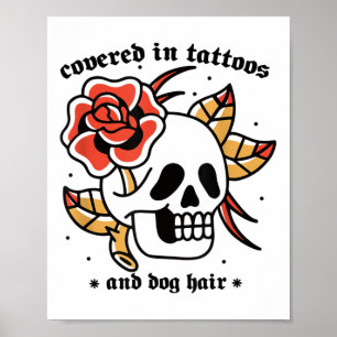 Affiche Hommes Couverts De Tatouages Et Cheveux De Chien T