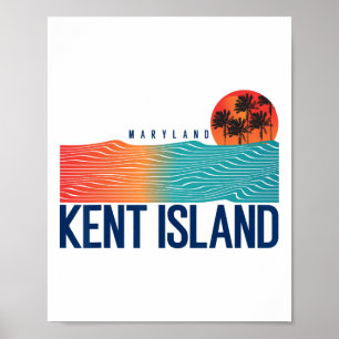 Affiche Hommes de Maryland Sandy Point surfant sur des fem
