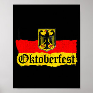 Affiche Hommes femmes bière allemande drapeau allemand vin