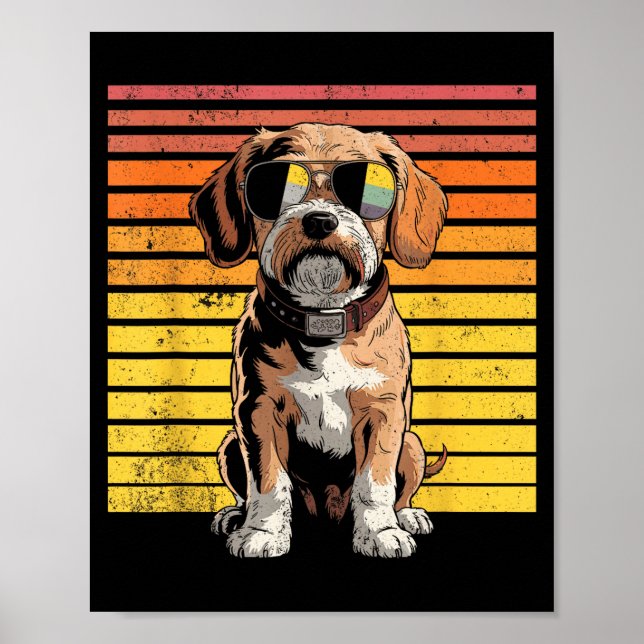 Affiche Hommes femmes cavapoo fiers cool vintage amateurs  (Devant)