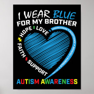 Affiche Hommes Femmes Enfants Je Porte Du Bleu Pour Mon Fr