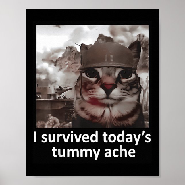 Affiche Hommes femmes I Survived Aujourd'hui Tummy Ache Su (Devant)