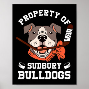 Affiche Hommes Femmes Propriété De Sudbury Bulldog Drôle