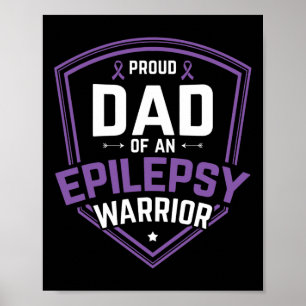 Affiche Hommes Fier Papa De L'Épilepsie Guerrier Epilepsie