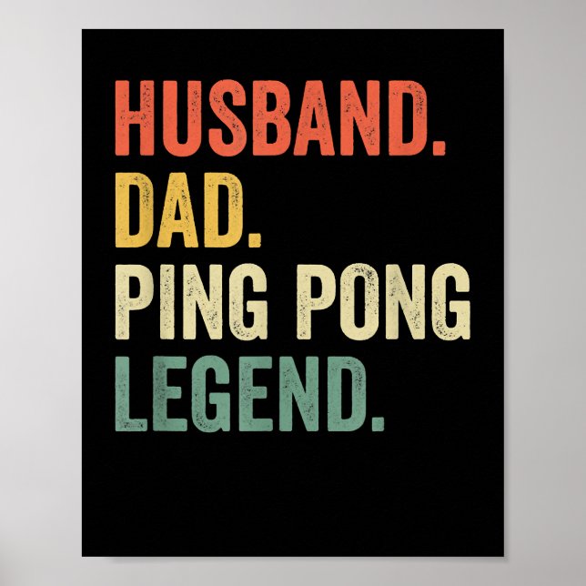 Affiche Hommes Funny Ping Pong Husband Papa Table Tennis L (Devant)