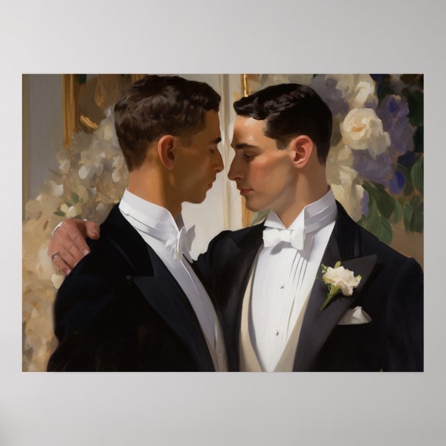 Affiche Hommes gays le jour de leur mariage (Devant)