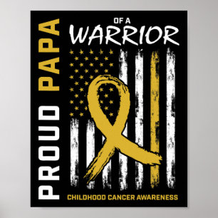 Affiche Hommes Gold Fiers Papa Enfance Cancer Sensibilisat