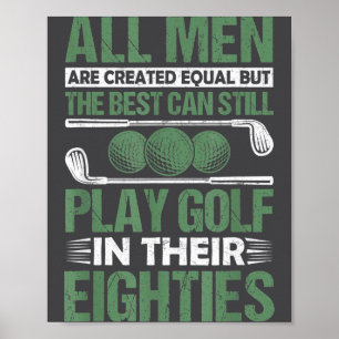 Affiche Hommes Hommes Anniversaire Golf Tous Égaux