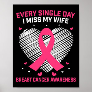 Affiche Hommes Husbyn I Miss Ma Femme Pink Breast Cancer A